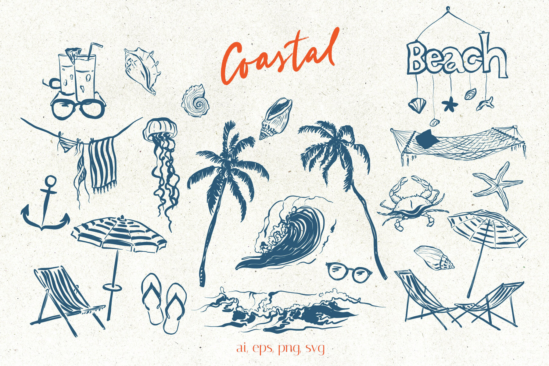 Mediterranean Vector Dolce Vita illustration Vintage Doodles 5