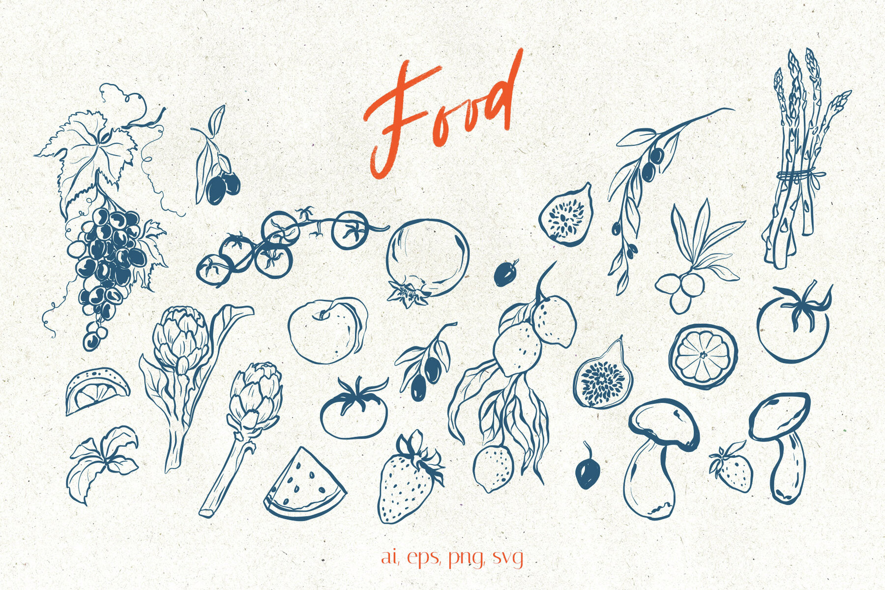 Mediterranean Vector Dolce Vita illustration Vintage Doodles 7