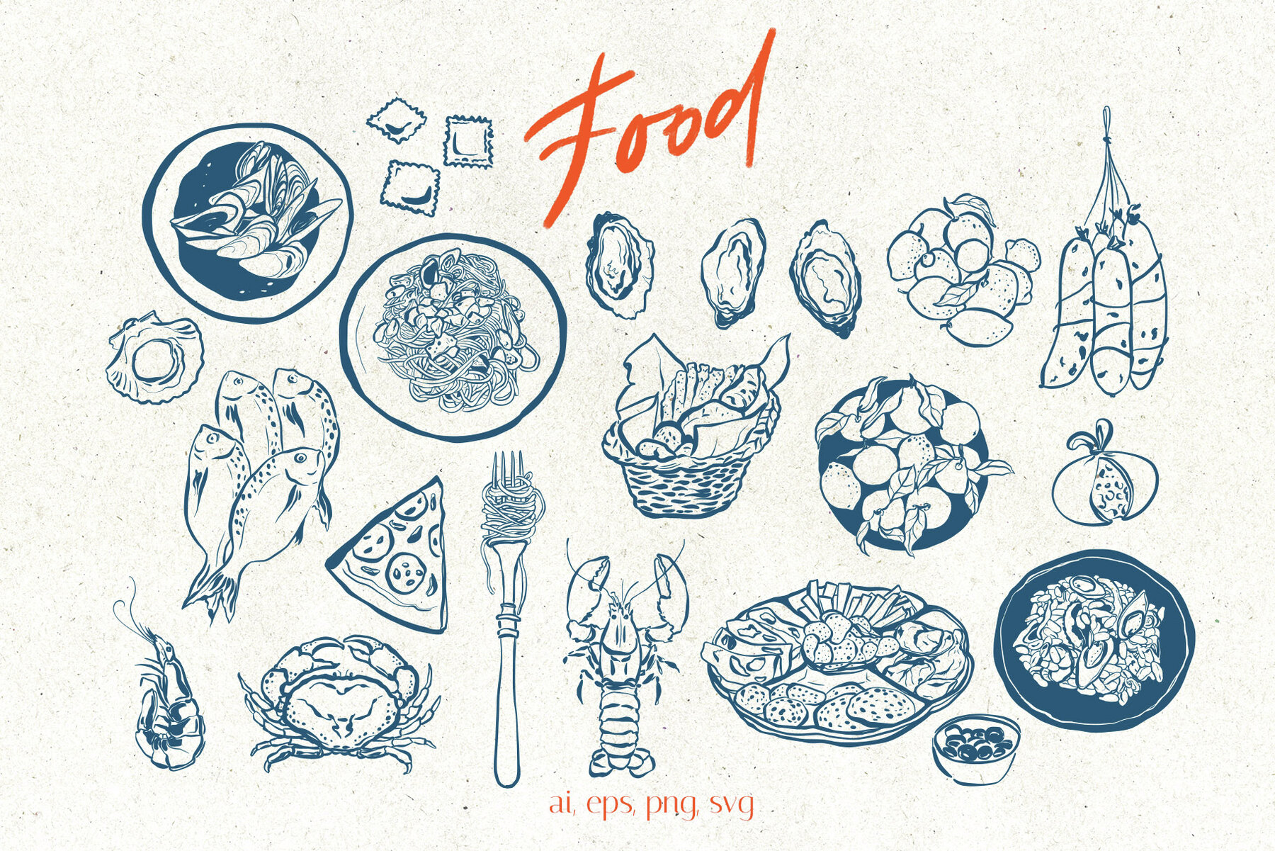 Mediterranean Vector Dolce Vita illustration Vintage Doodles 8