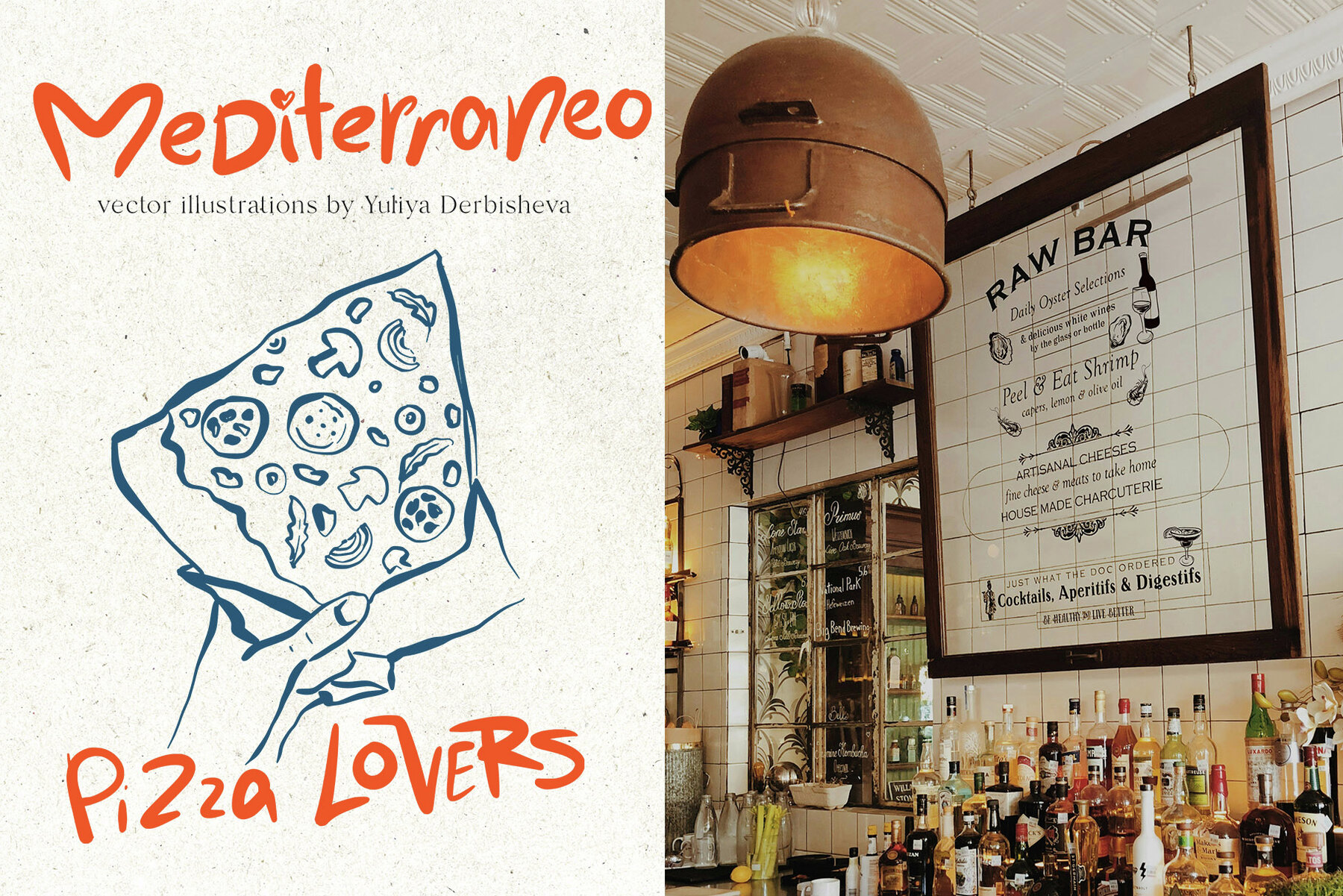 Mediterranean Vector Dolce Vita illustration Vintage Doodles 11