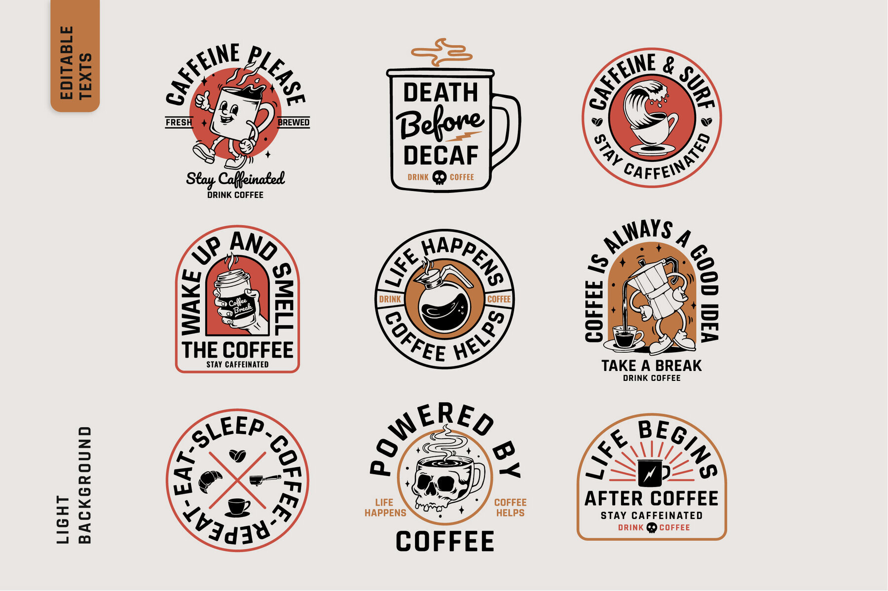 Coffee Editable Design Collection 3