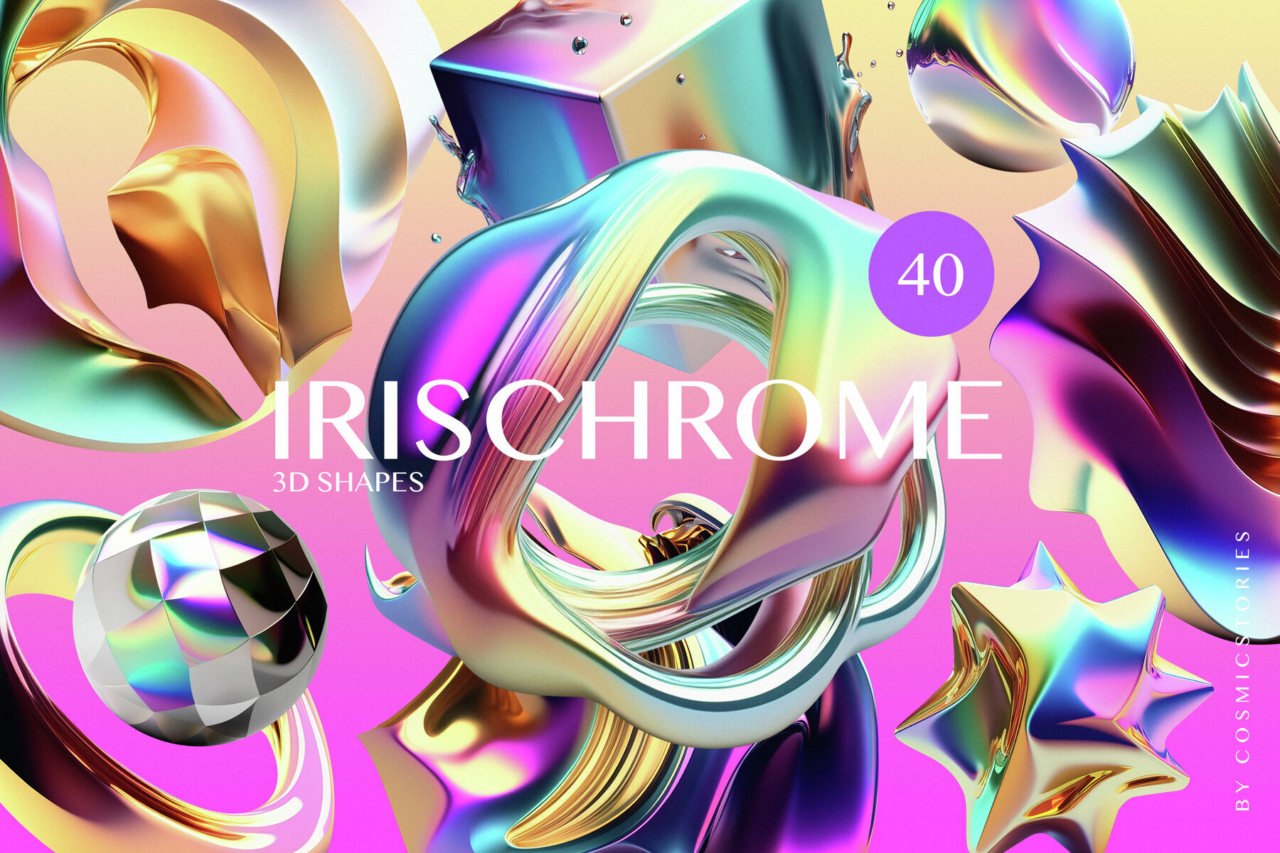 3D Irischrome Abstract Objects 1