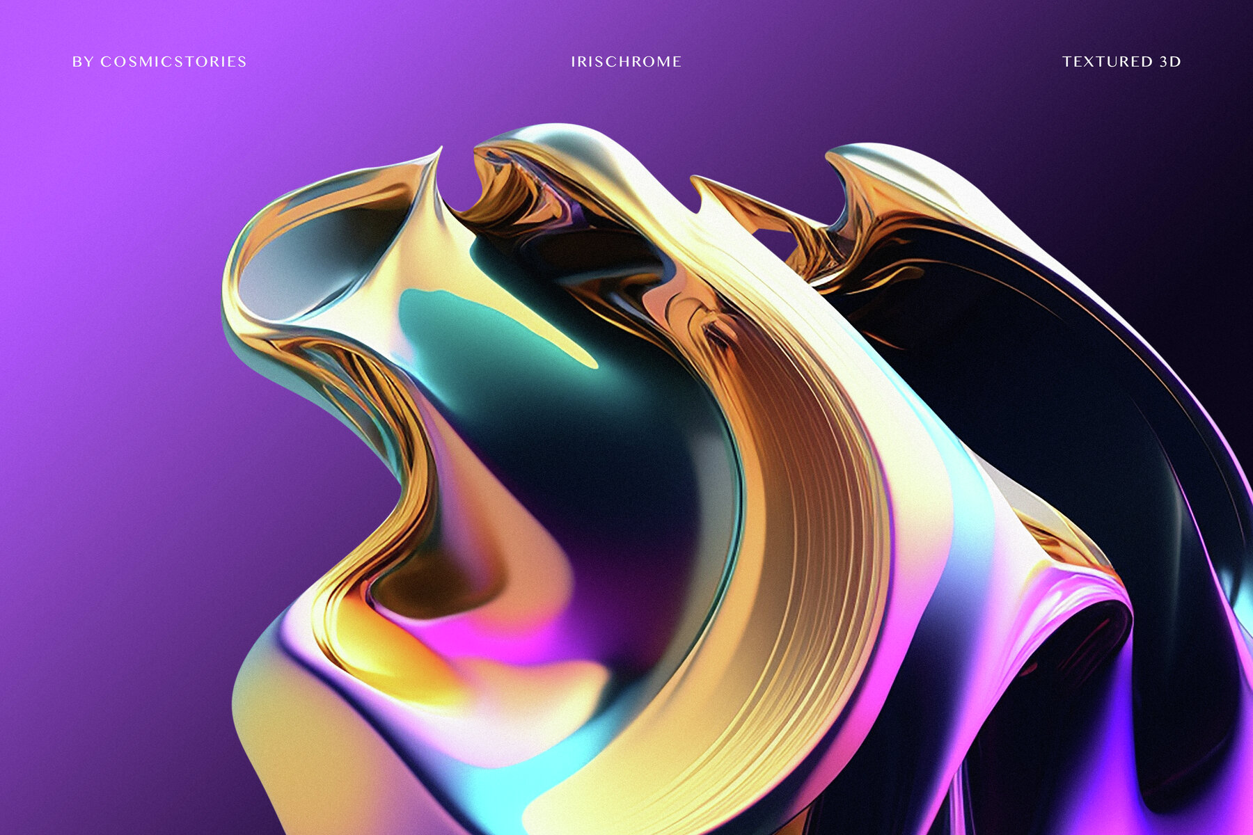 3D Irischrome Abstract Objects 4