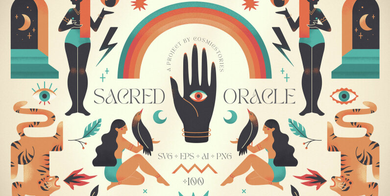 Sacred Oracle Vector Illustrations
