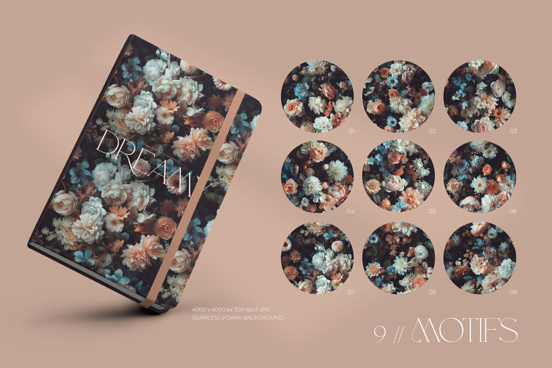 Dark Floral Patterns and Prints 12