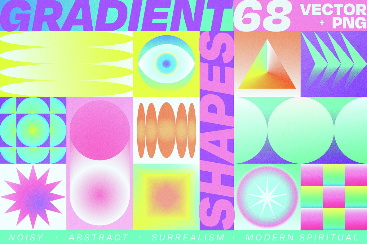 Vector Neon Gradient Shapes Gradients - YouWorkForThem