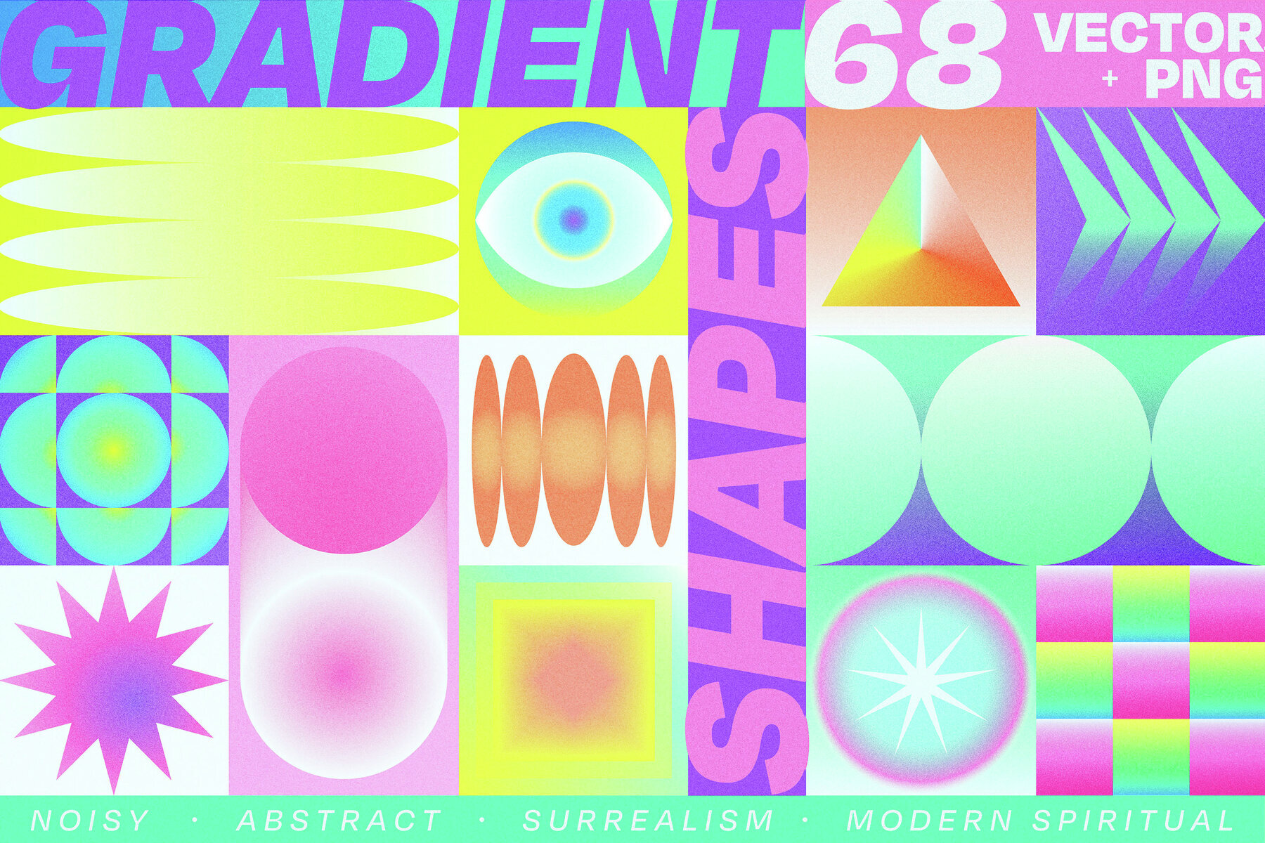 Vector Neon Gradient Shapes 1