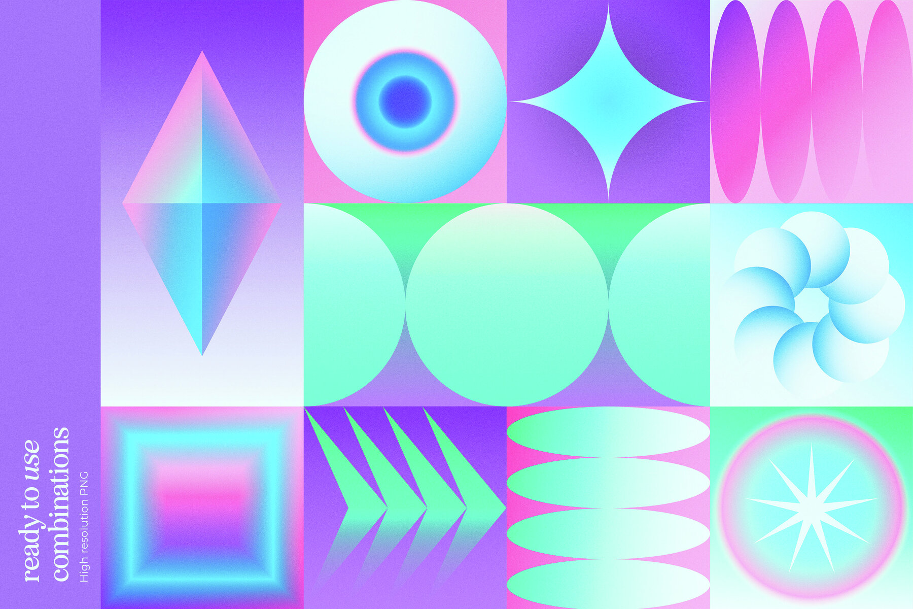 Vector Neon Gradient Shapes 5
