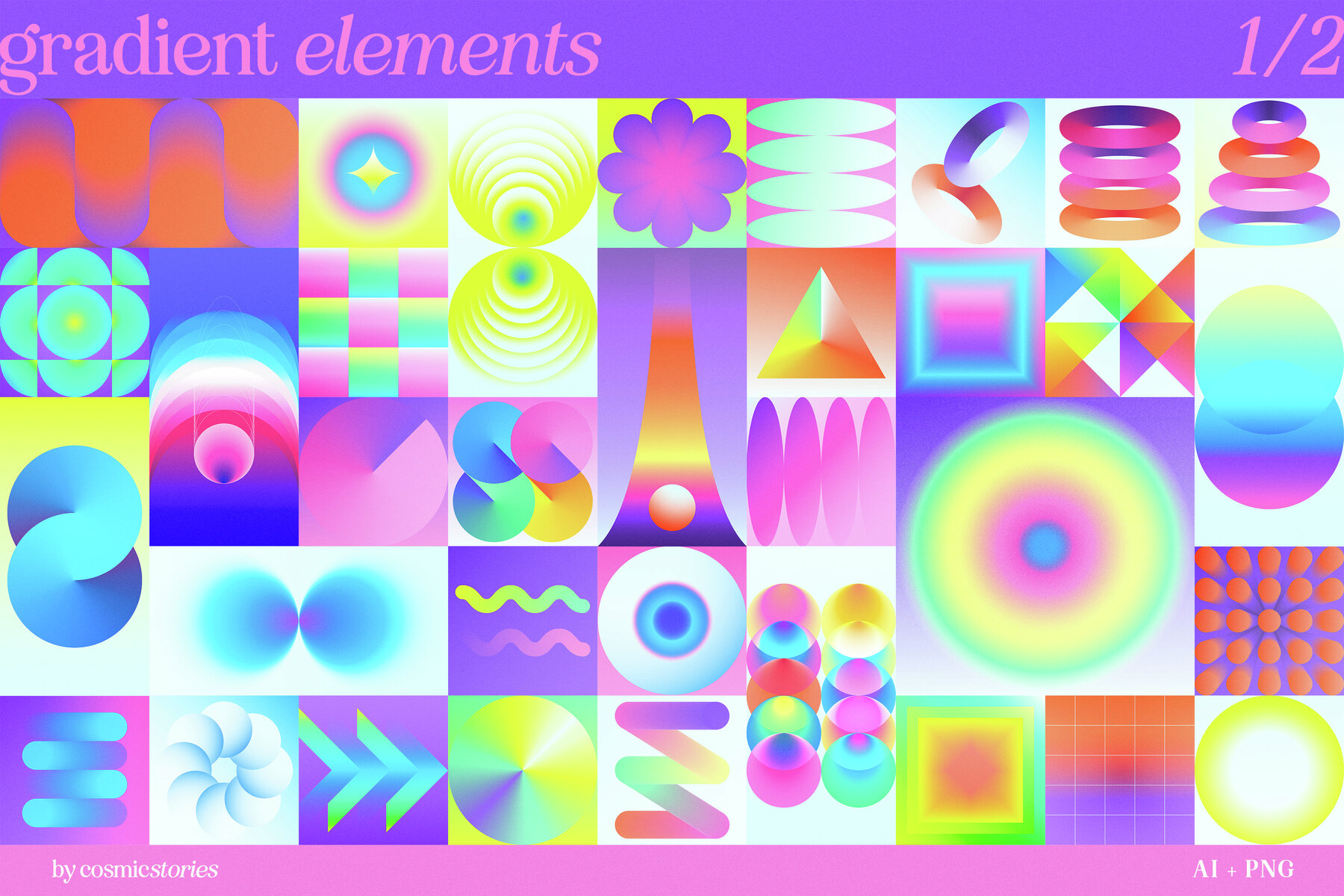 Vector Neon Gradient Shapes 6