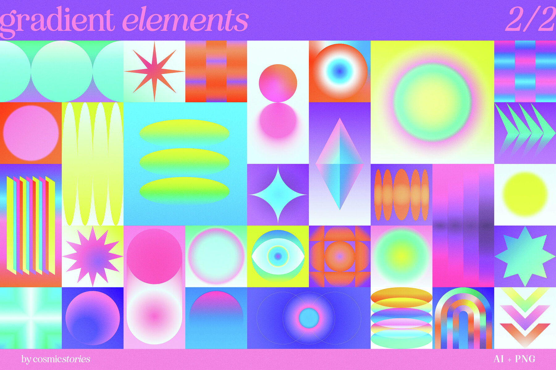 Vector Neon Gradient Shapes 7