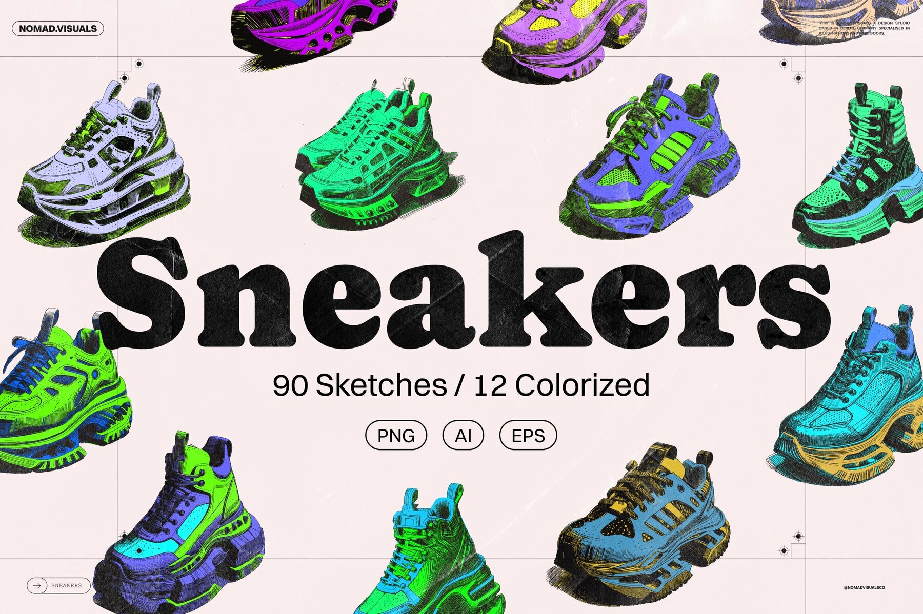 Sneakers Shoes Sketches 1