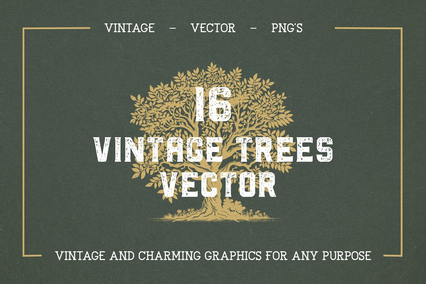 16 Vintage Vector Trees Collection 1