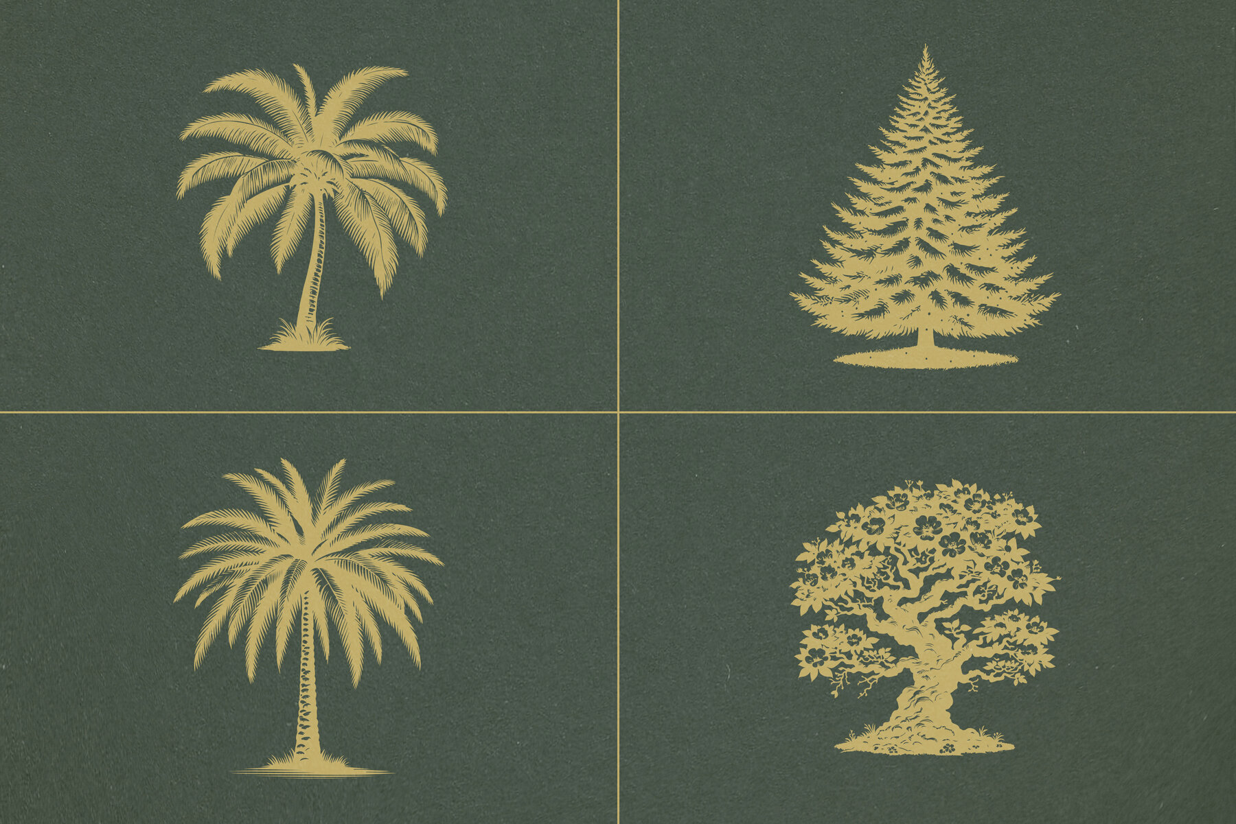 16 Vintage Vector Trees Collection 4