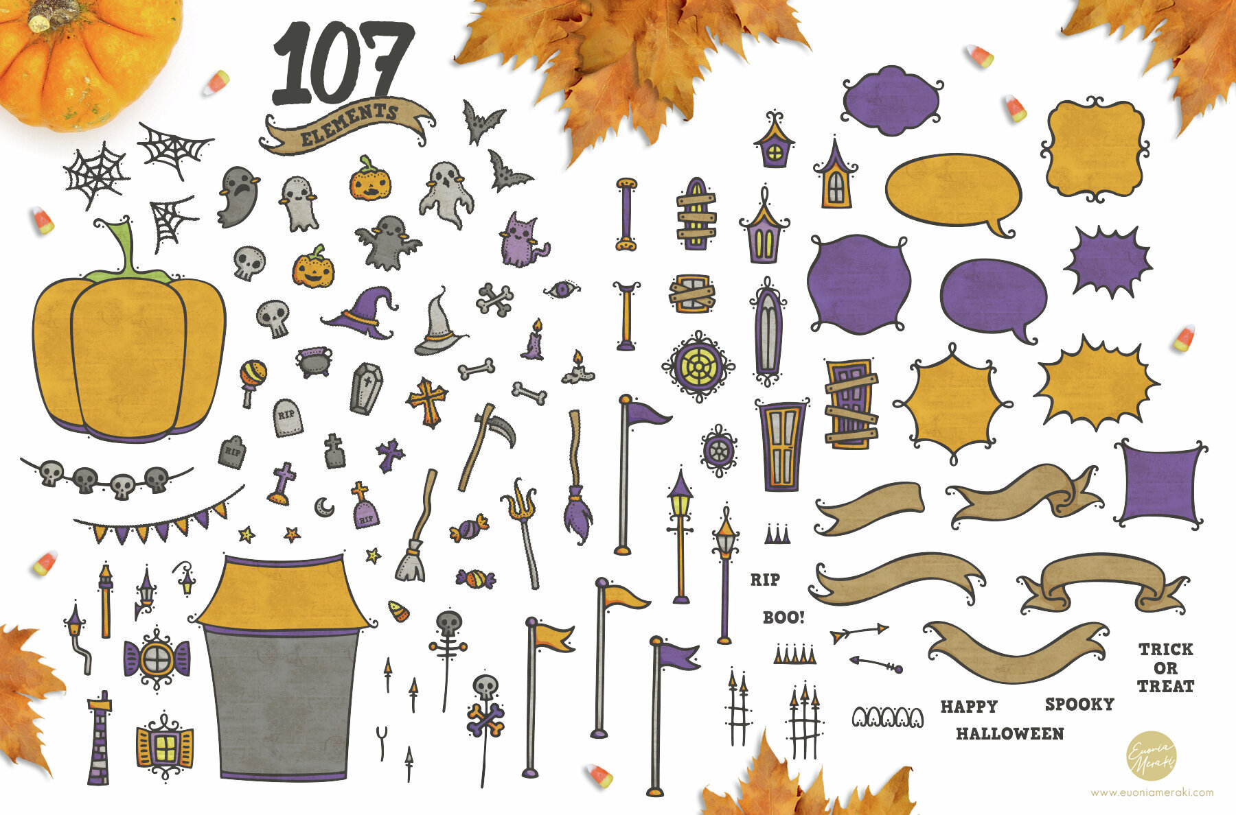 Cute Halloween Illustration Set 2