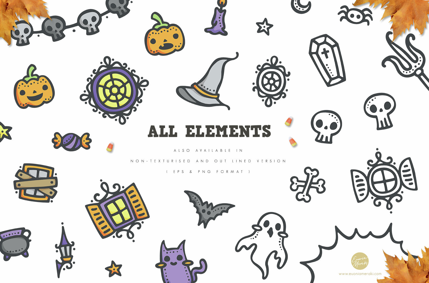 Cute Halloween Illustration Set 3