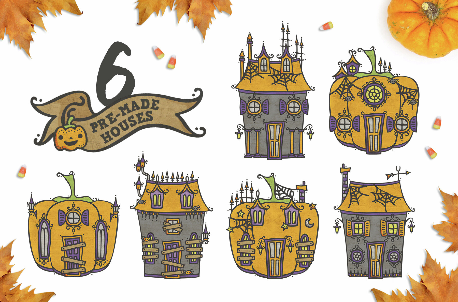 Cute Halloween Illustration Set 4