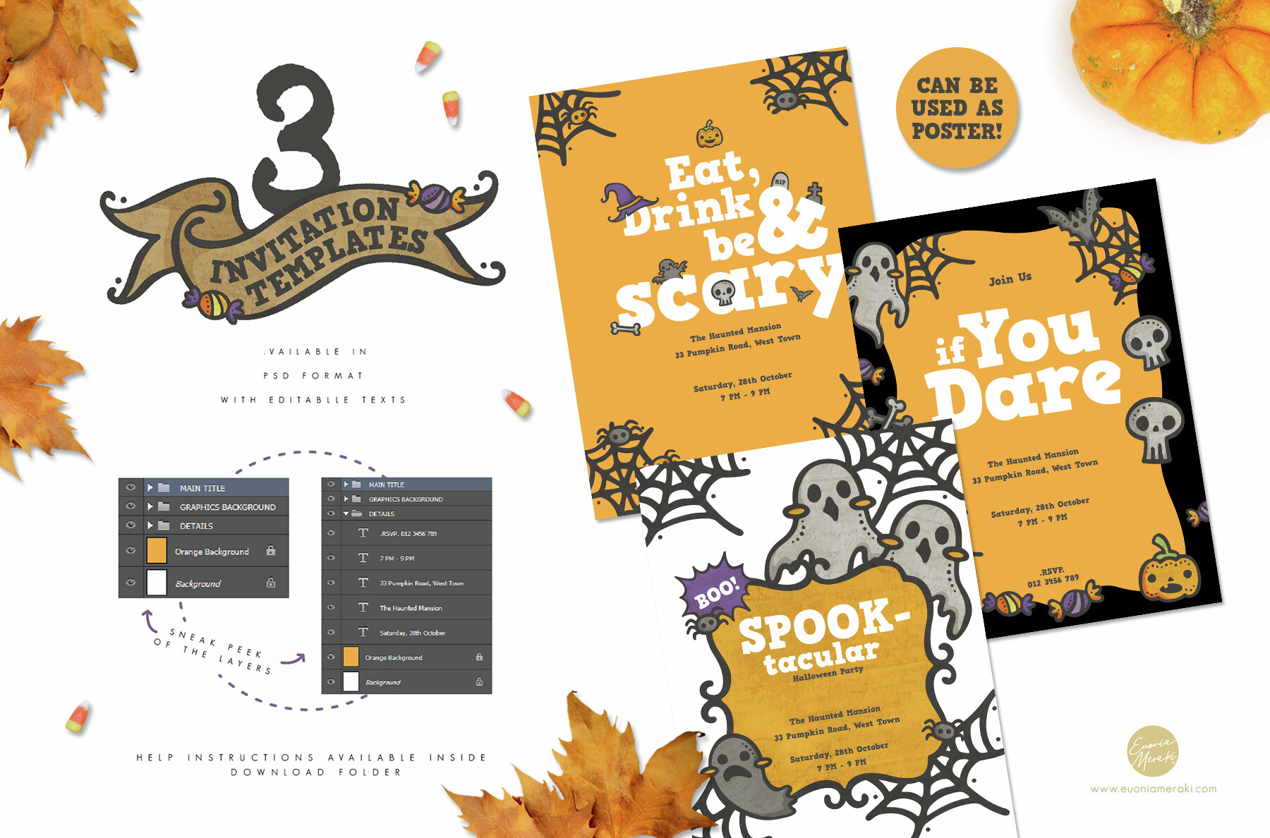 Cute Halloween Illustration Set 8
