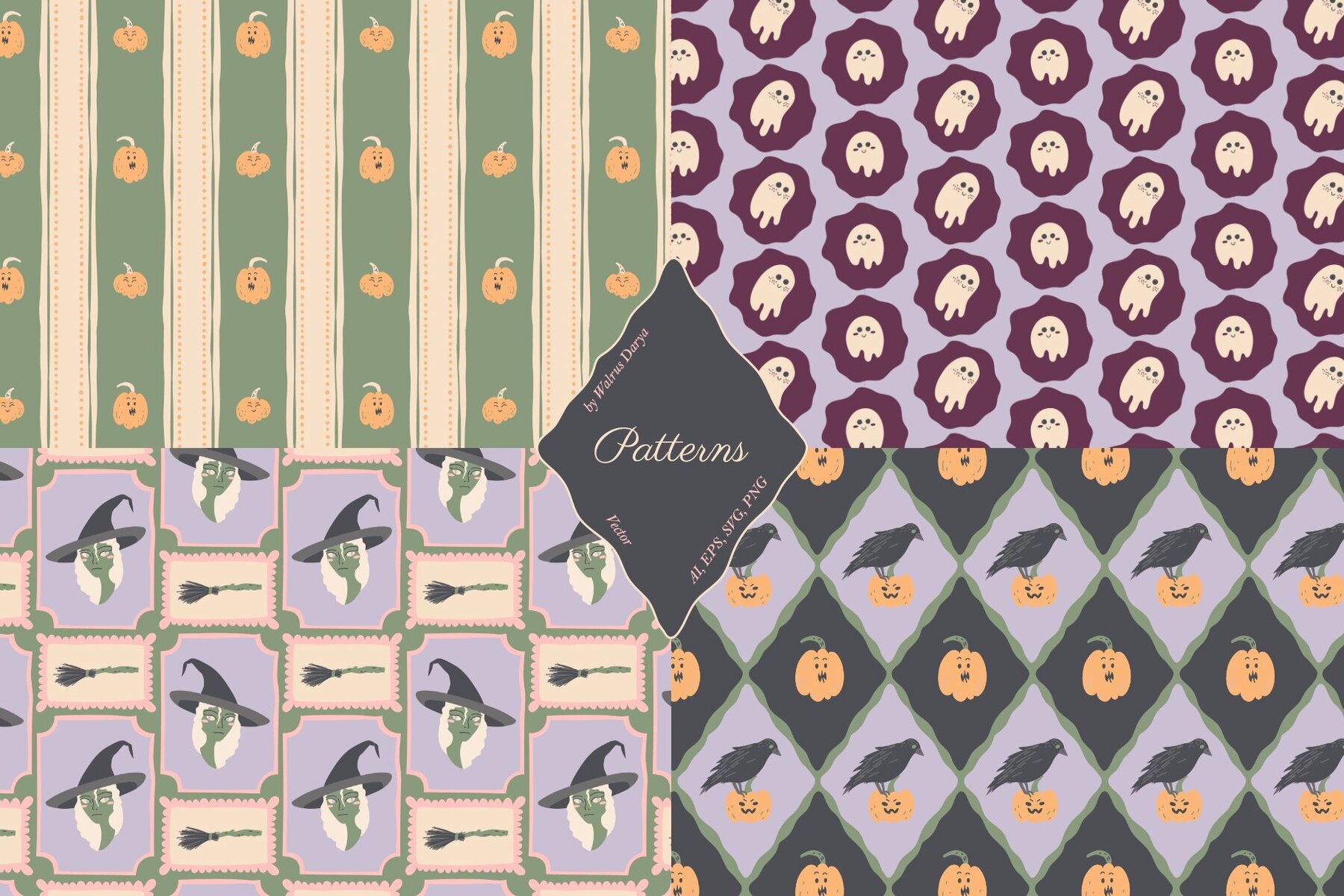 Cute Vector Halloween Patterns 9