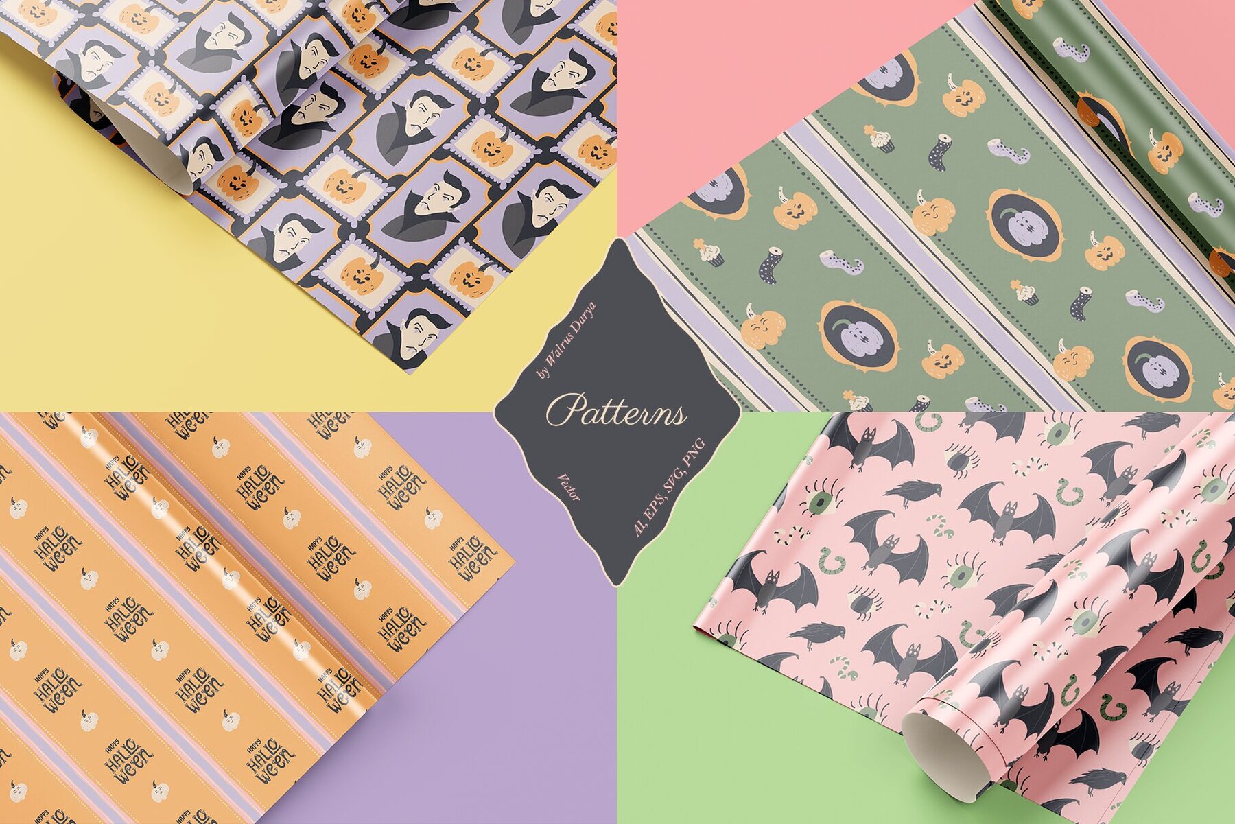 Cute Vector Halloween Patterns 11