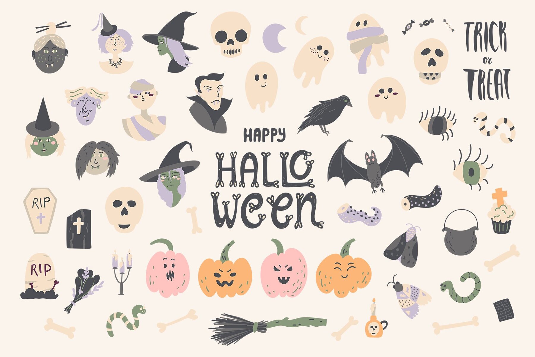 Cute Vector Halloween Patterns 12
