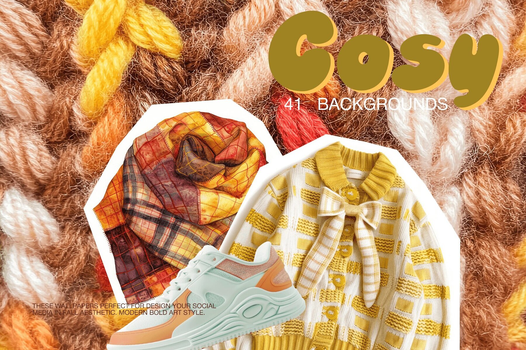 Cosy Autumn   Bold Knitting Backgrounds 2