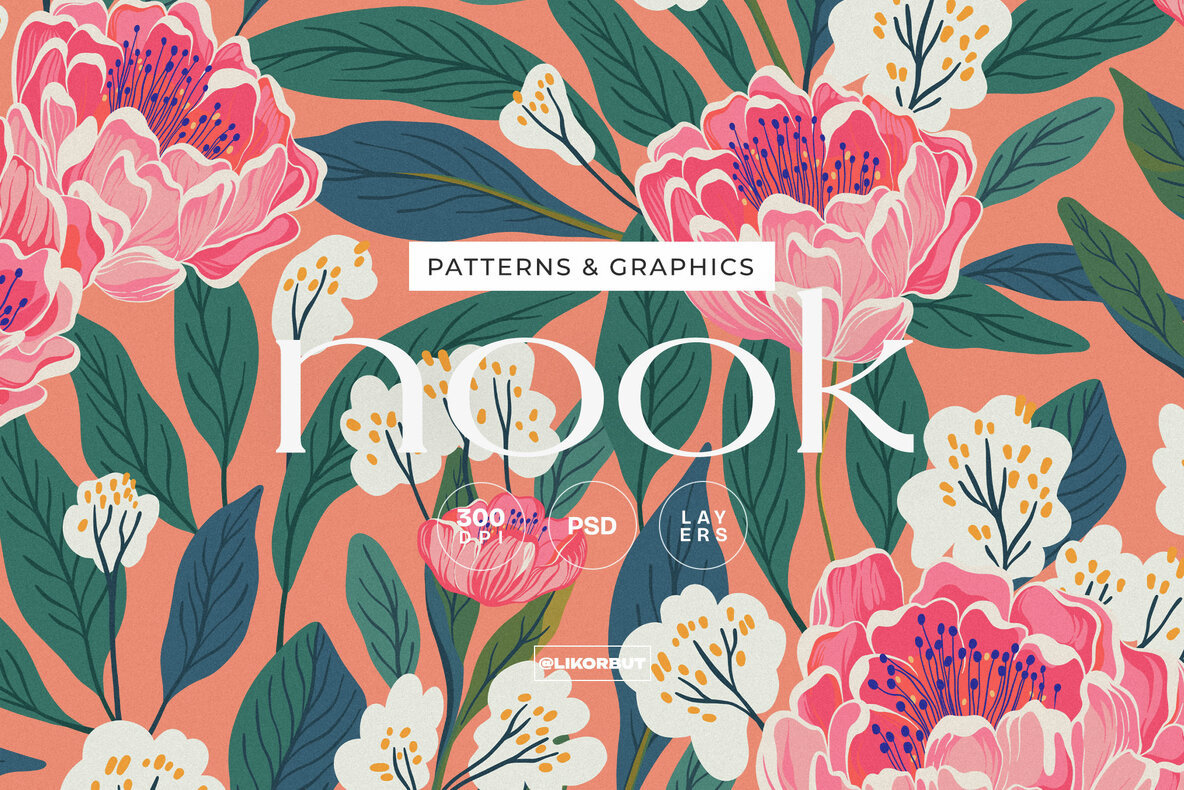 Nook Floral Pattern and Graphics Patterns - YouWorkForThem