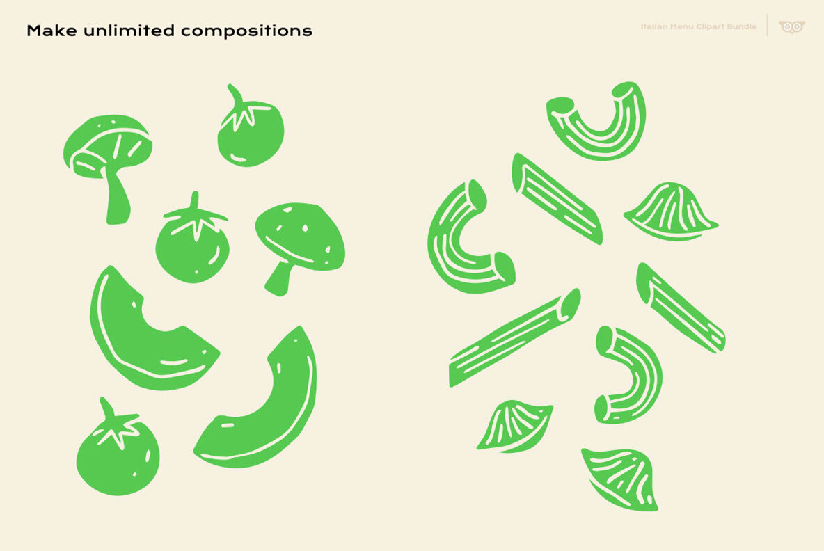 Italian Menu Clipart Bundle 5