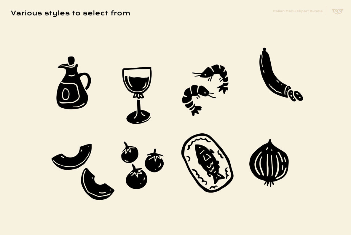 Italian Menu Clipart Bundle 7