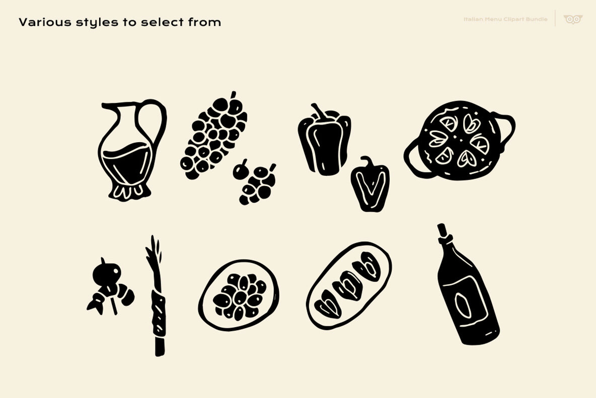 Italian Menu Clipart Bundle 9