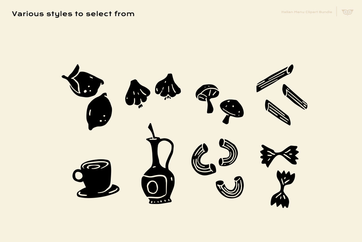 Italian Menu Clipart Bundle 10