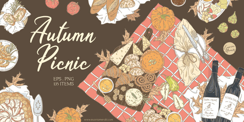 Autumn Picnic Illustration Set