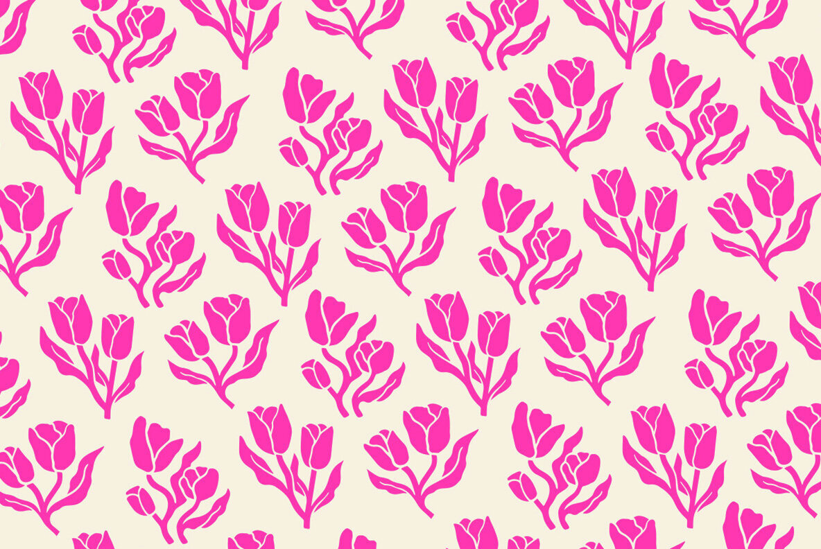 Floral Linocut Clipart Bundle 2
