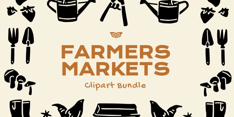 Farmers markets clipart bundle