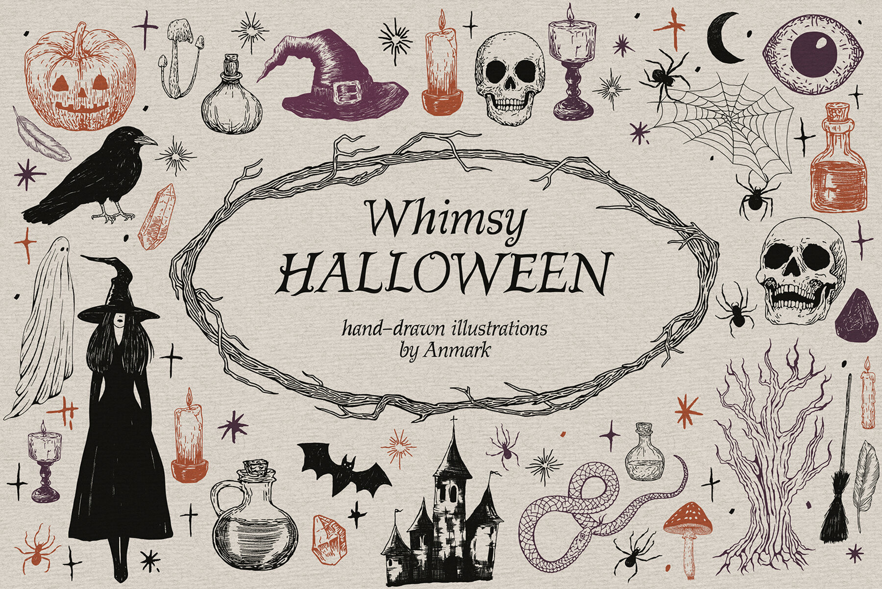 Whimsy Halloween Vector illustration 1