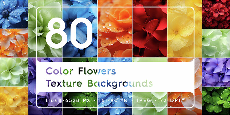 80 Color Flowers Texture Backgrounds