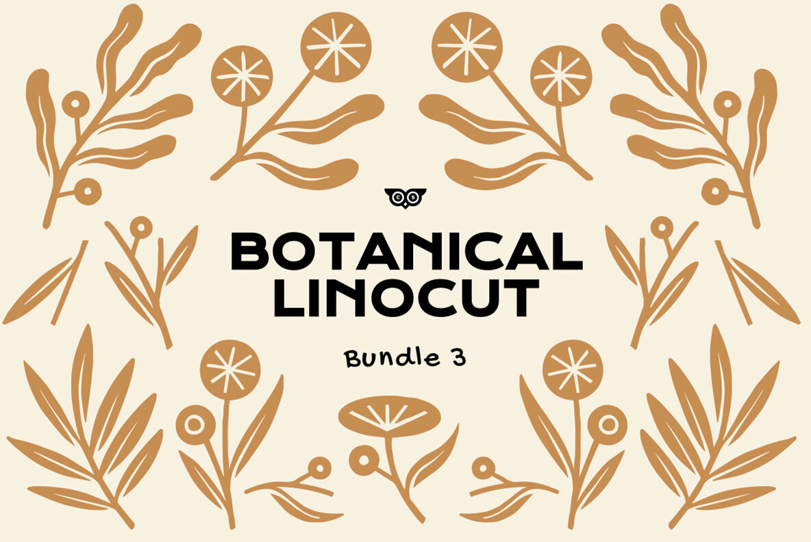 Botanical Linocut Bundle 3 1