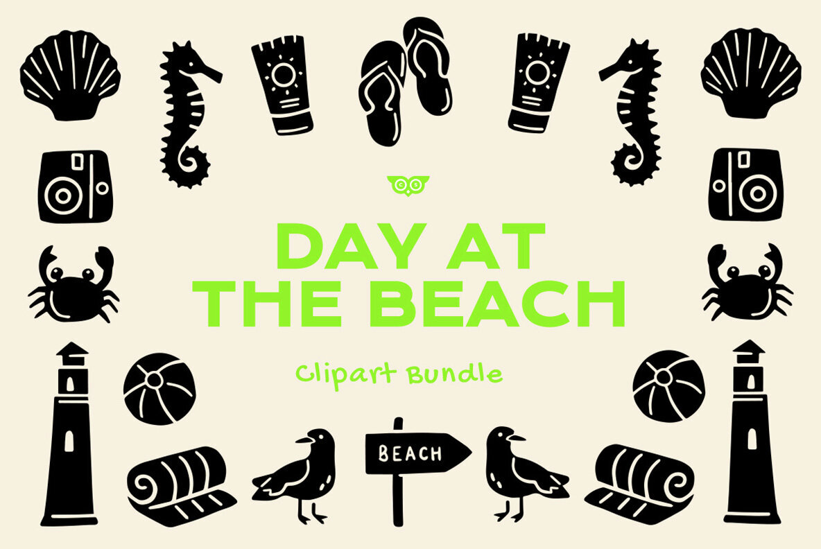 Day at the beach Clipart Bundle 1