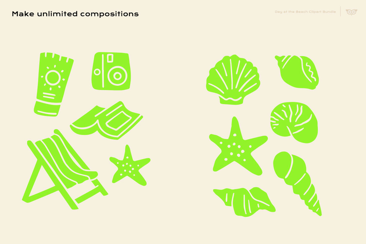 Day at the beach Clipart Bundle 5