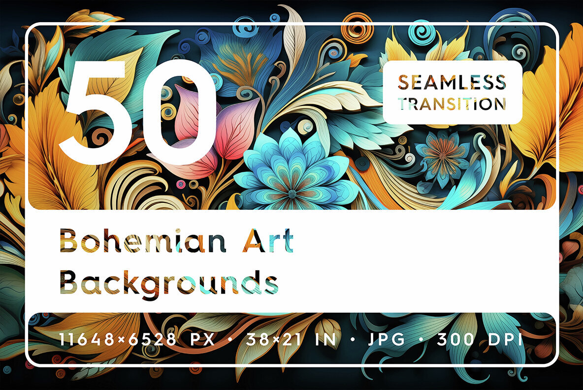 50 Bohemian Art Backgrounds 1