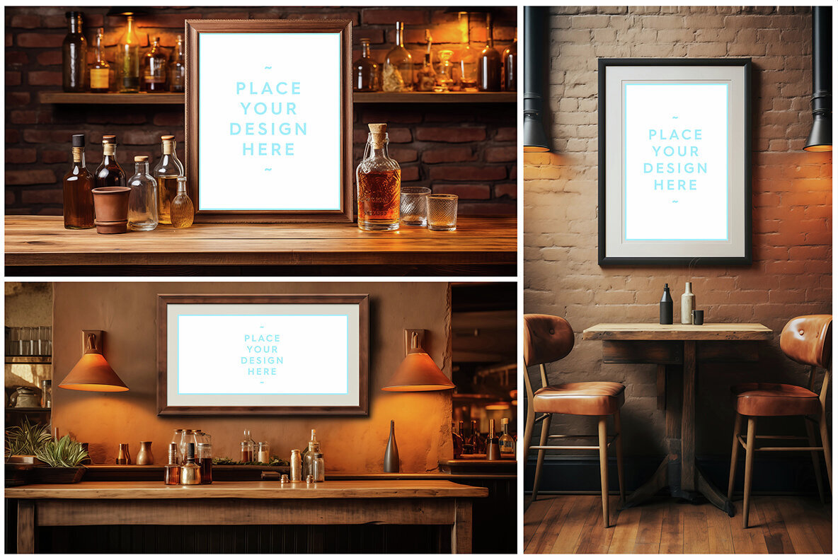 Bar Framed Canvas Picture Mockups Vol 01 2