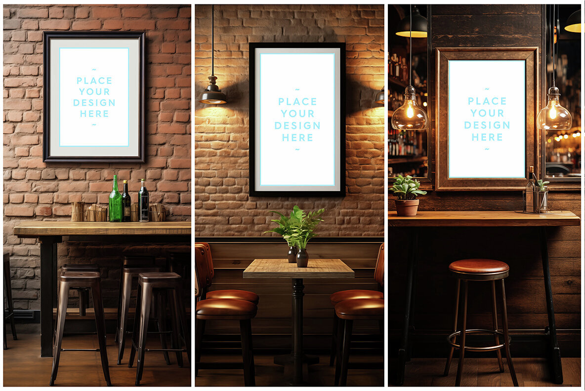 Bar Framed Canvas Picture Mockups Vol 01 3