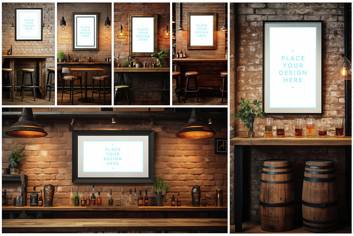 Bar Framed Canvas Picture Mockups Vol 01 4