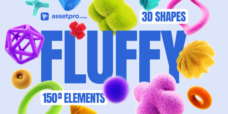 159 Fluffy 3D illustrations