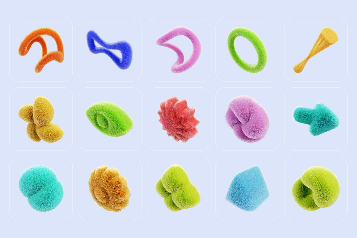 159 Fluffy 3D illustrations 2