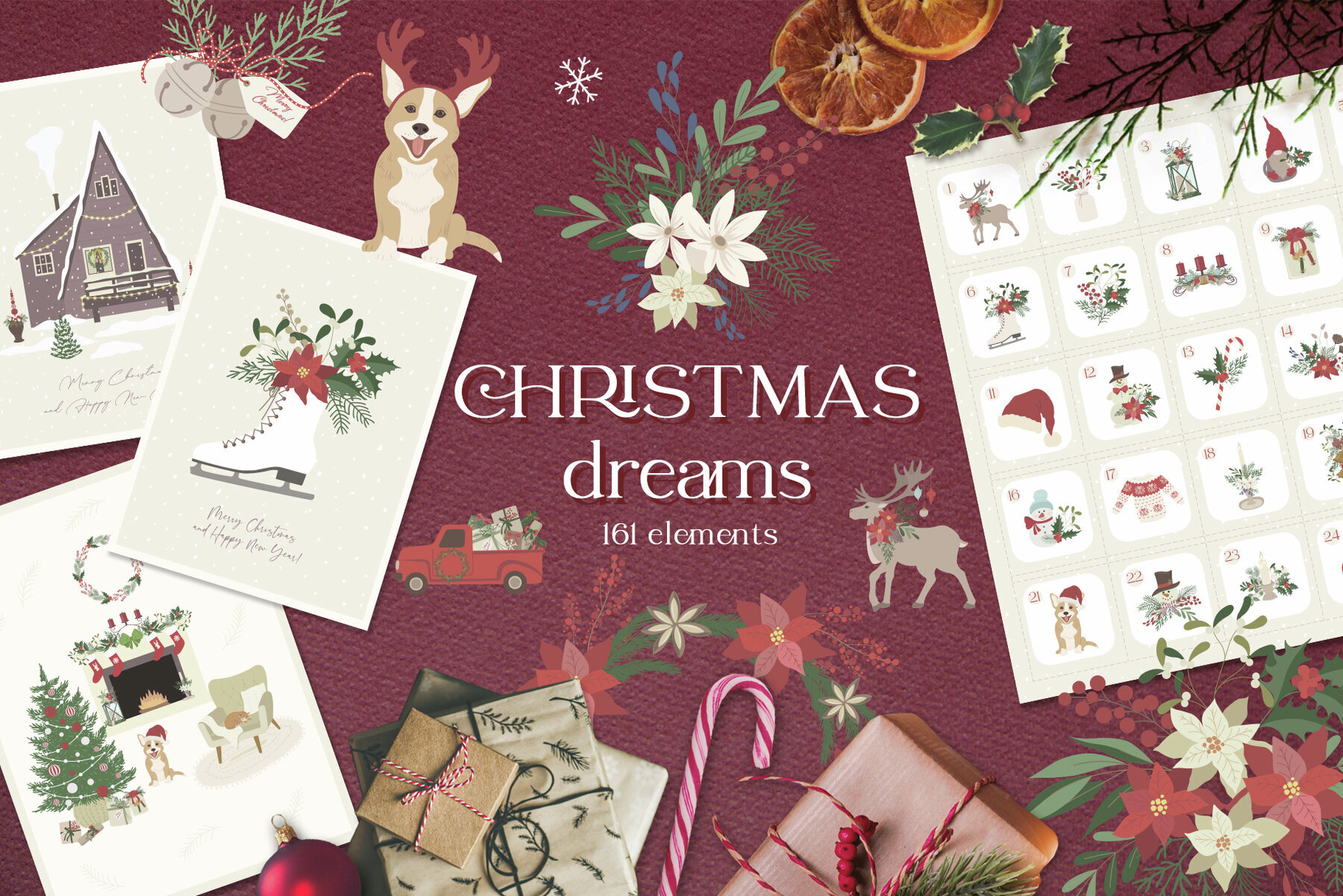 Christmas Dreams Vector Illustrations 1
