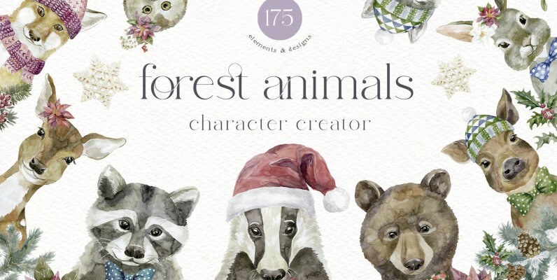 Forest Animals Character Creator Christmas