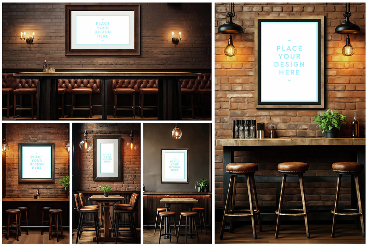12 Bar Framed Canvas Picture Mockups Vol 02 2