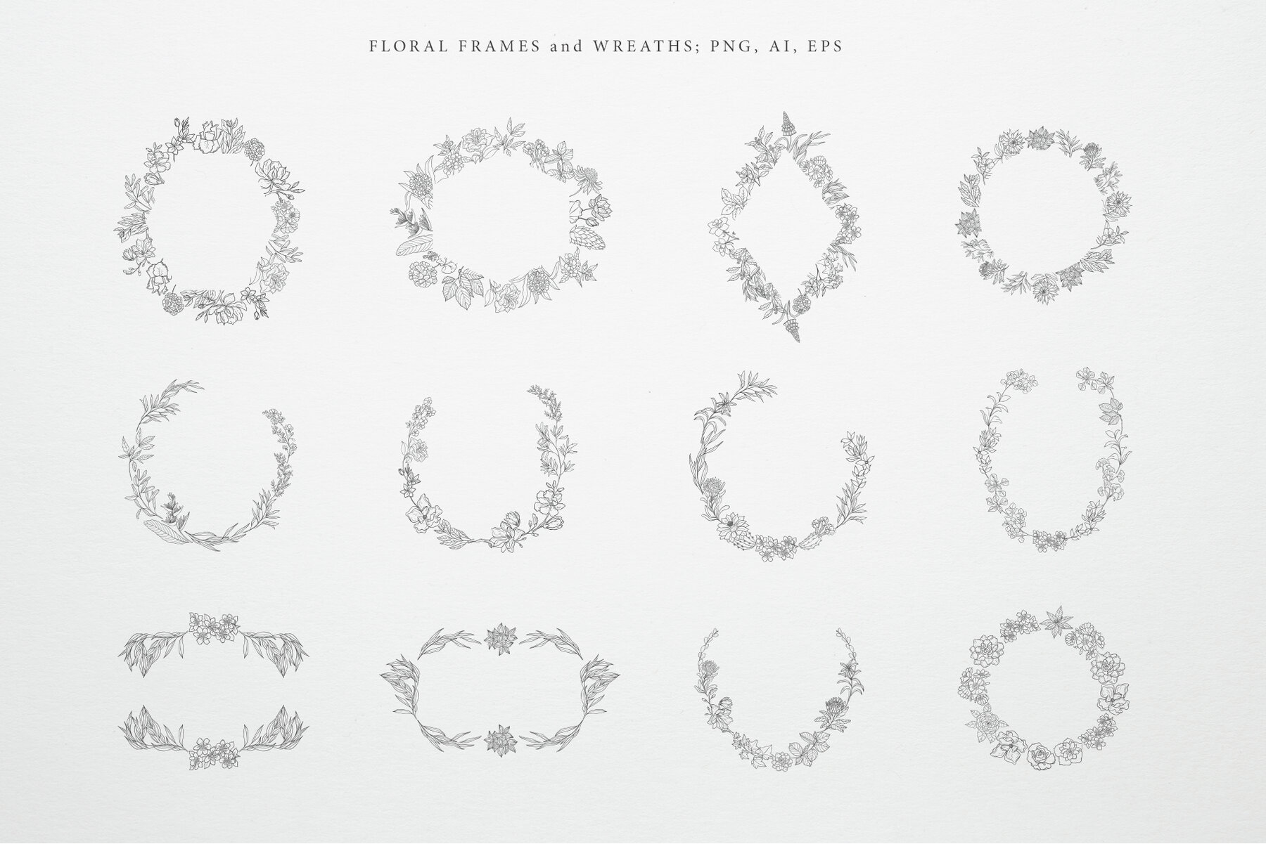 Botany and Moon Hand Drawn Line Art 7