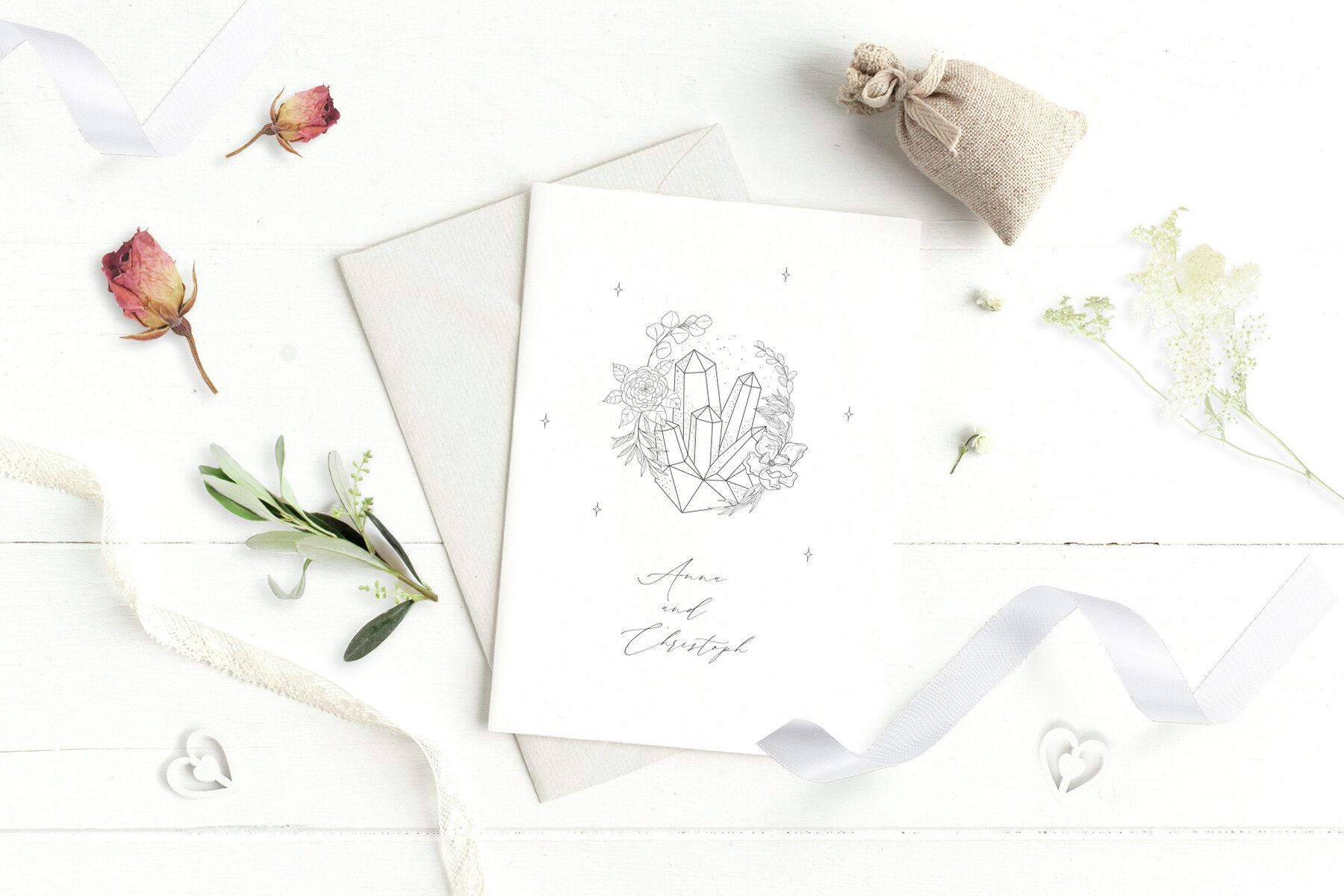 Botany and Moon Hand Drawn Line Art 9