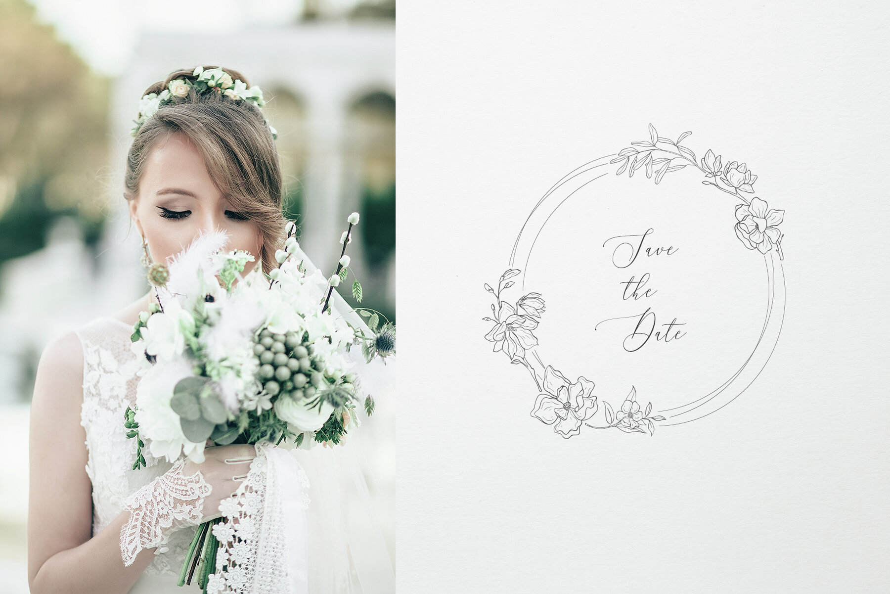 Botany and Moon Hand Drawn Line Art 14